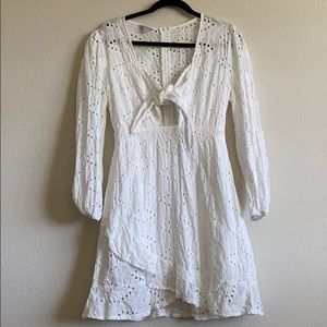 White Tie Bust Dress